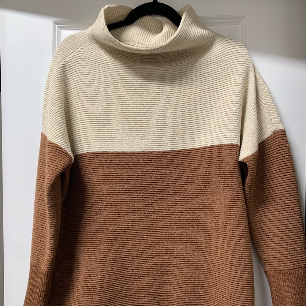Mock neck tunic sweater